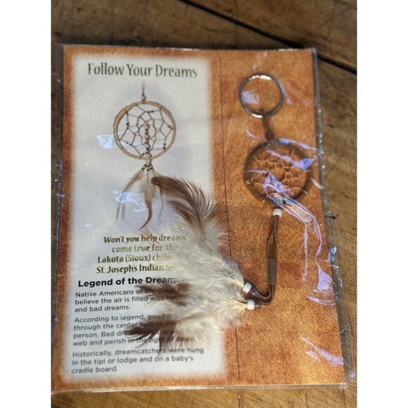 Turquoise Beaded Dreamcatcher Earrings & Feathered Keychain Set - Picture 5 of 7